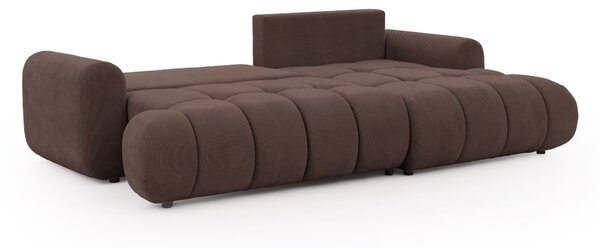 Narożnik Lutario Mini z funkcją spania prawostronny - brązowy szenil Vibe 26