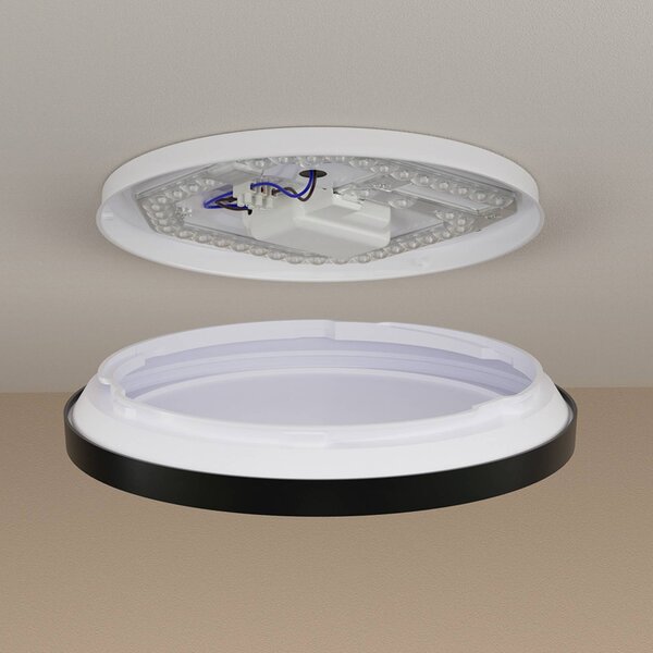 Philips Lampa sufitowa LED Aio RD, możliwość ściemniania, czarny, przedpokój, metal, nowoczesny
