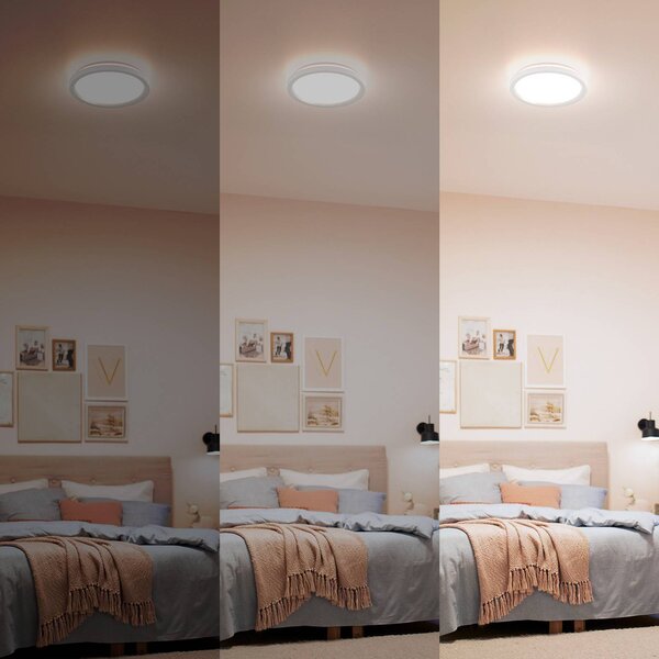 Philips Lampa sufitowa LED Aio RD, możliwość ściemniania, biały / opal, przedpokój, metal, nowoczesny