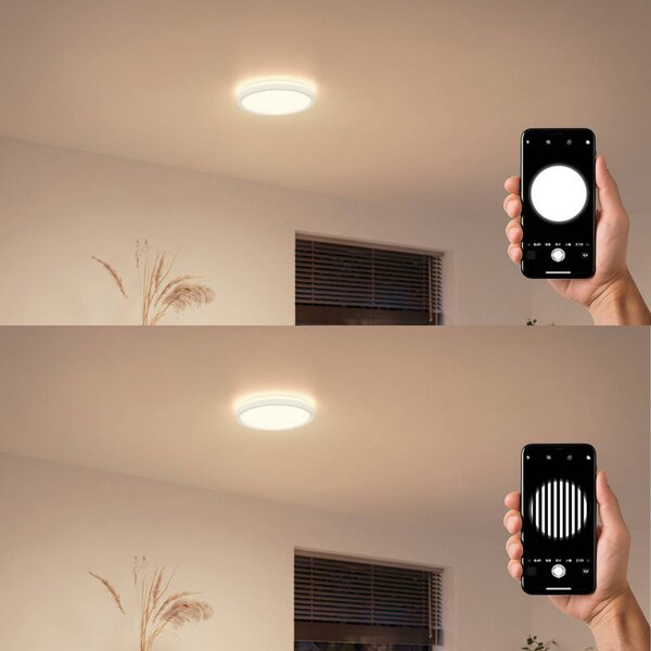 Philips Lampa sufitowa LED Aio RD, możliwość ściemniania, biały / opal, przedpokój, metal, nowoczesny