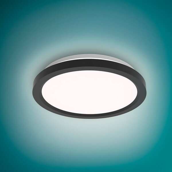 Philips Lampa sufitowa LED Aio RD, możliwość ściemniania, czarny, przedpokój, metal, nowoczesny