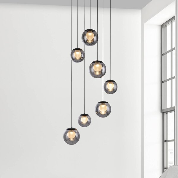 PURE Lampa wisząca Popup, możliwość ściemniania, aluminiowy / szary / cynkowy, salon / jadalnia, aluminium