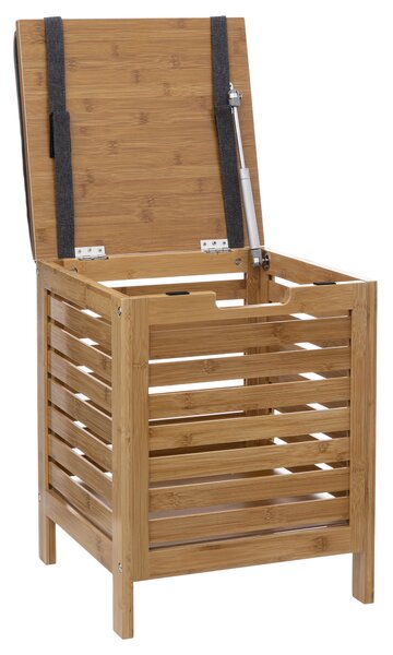 Stołek łazienkowy BAMBOO z koszem na pranie, 2w1