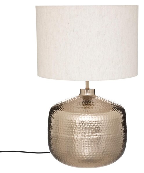 Lampa z beżowym abażurem Kais, metalowa podstawa, wys. 52 cm