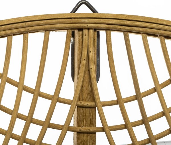 Lustro boho w bambusowej ramie INA, Ø 70 cm