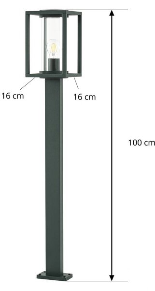 Słupek oświetleniowy Ferda Lucande, możliwość ściemniania, zielony, aluminium, nowoczesny