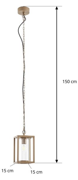 Lucande Lampa wisząca zewnętrzna Ferda, brązowa, IP44, szkło, E27 Ferda Lucande, możliwość ściemniania, brązowy / rdzawy, aluminium, nowoczesny