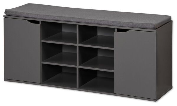 Szafka na buty z siedziskiem i zamkniętymi półkami, MDF, Kesper