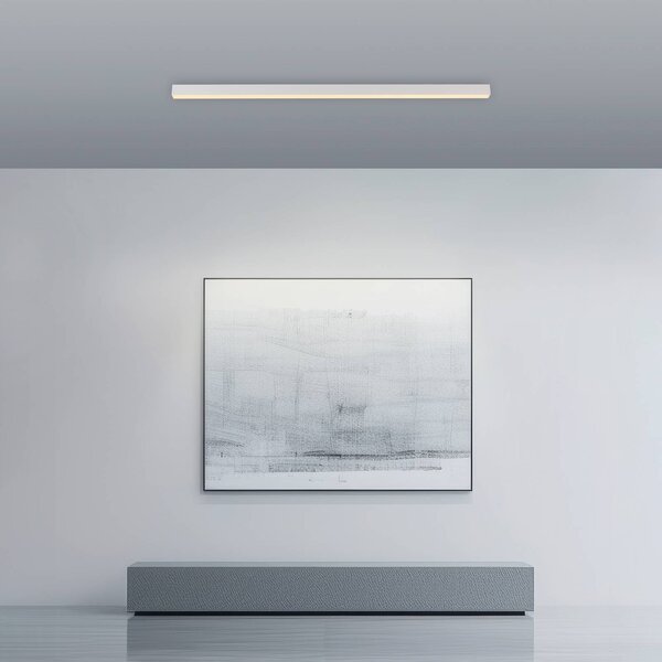 PURE Lampa sufitowa LED Lines, możliwość ściemniania, biały / opal, salon / jadalnia, aluminium, nowoczesny