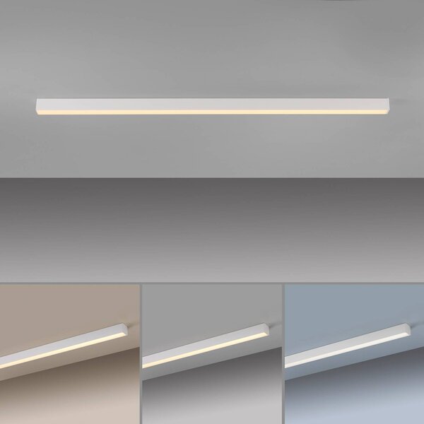 PURE Lampa sufitowa LED Lines, możliwość ściemniania, biały / opal, salon / jadalnia, aluminium, nowoczesny