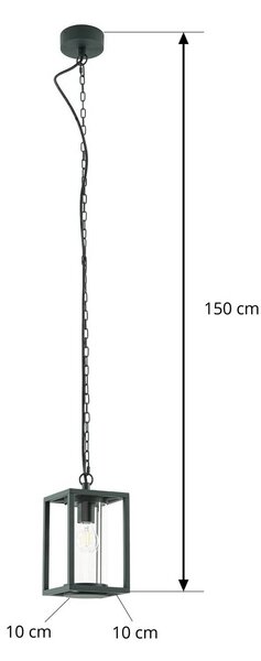 Lucande Lampa wisząca zewnętrzna Ferda, zielona, IP44, szkło, E27 Ferda Lucande, możliwość ściemniania, zielony, aluminium, nowoczesny