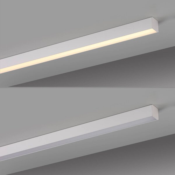 PURE Lampa sufitowa LED Lines, możliwość ściemniania, biały / opal, salon / jadalnia, aluminium, nowoczesny