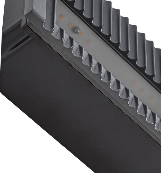 Lucande oprawa wpuszczana ścienna LED Tavion, 25 cm, antracyt, IP65 Tavion, czarny, aluminium, nowoczesny