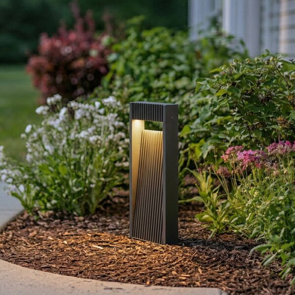 Lampa ogrodowa stojąca Tavion Lucande, czarny, aluminium, nowoczesny