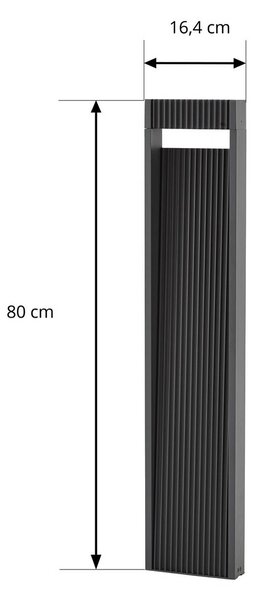 Słupek oświetleniowy LED Tavion Lucande, czarny, aluminium, nowoczesny