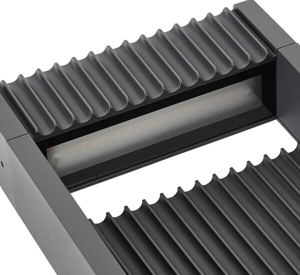 Słupek oświetleniowy LED Tavion Lucande, czarny, aluminium, nowoczesny
