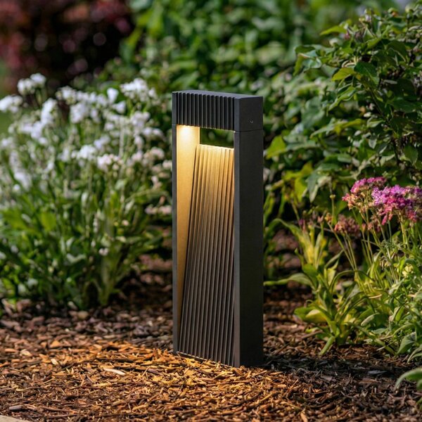 Lampa ogrodowa stojąca Tavion Lucande, czarny, aluminium, nowoczesny
