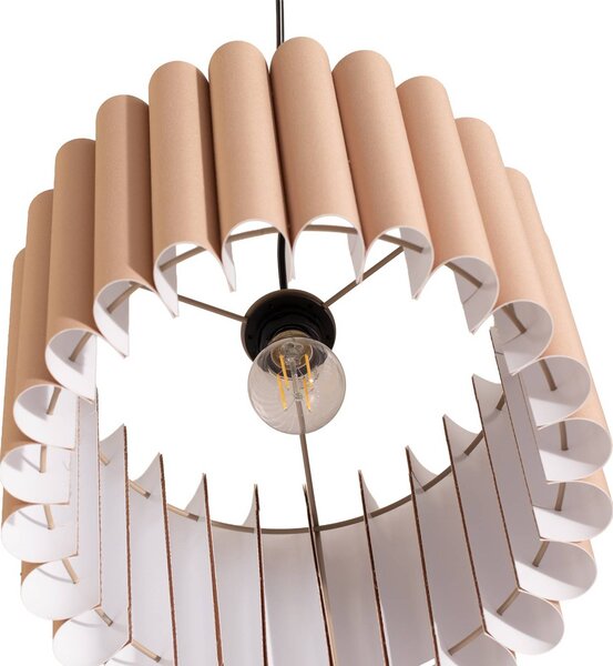 Lampa wisząca Aria Duolla, możliwość ściemniania, brązowy / rdzawy, salon / jadalnia, tkanina / materiał / jedwab