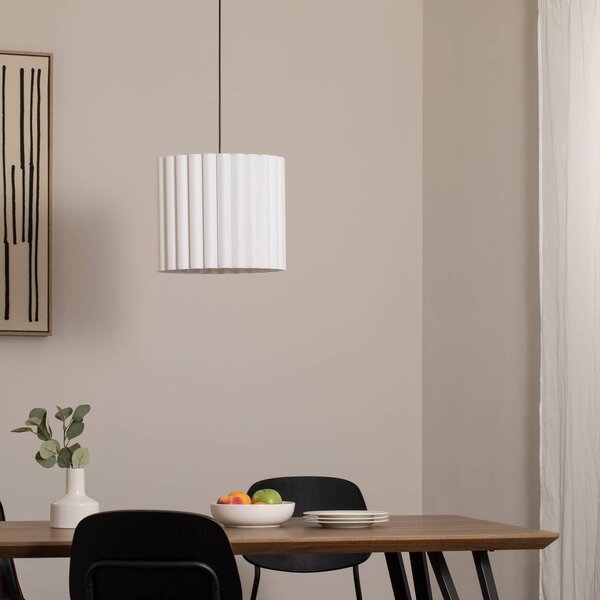 Lampa wisząca Aria Duolla, możliwość ściemniania, biały / opal, salon / jadalnia, tkanina / materiał / jedwab
