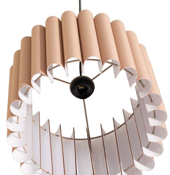Lampa wisząca Aria Duolla, możliwość ściemniania, brązowy / rdzawy, salon / jadalnia, tkanina / materiał / jedwab