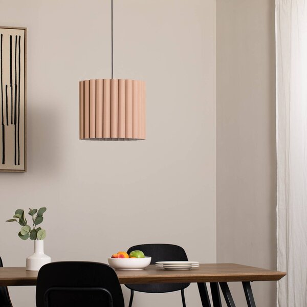 Lampa wisząca Aria Duolla, możliwość ściemniania, brązowy / rdzawy, salon / jadalnia, tkanina / materiał / jedwab