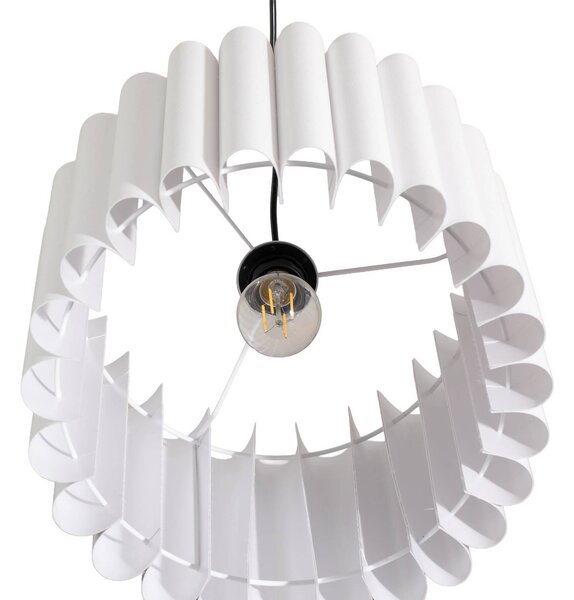 Lampa wisząca Aria Duolla, możliwość ściemniania, biały / opal, salon / jadalnia, tkanina / materiał / jedwab