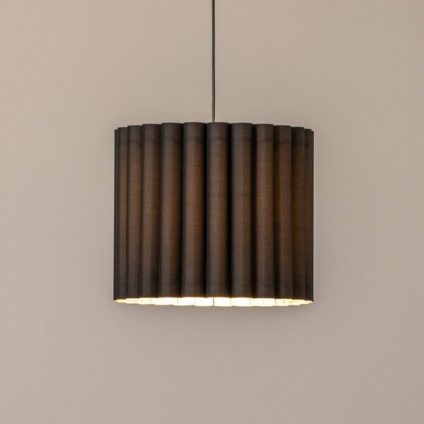 Lampa wisząca Aria Duolla, możliwość ściemniania, czarny, salon / jadalnia, tkanina / materiał / jedwab