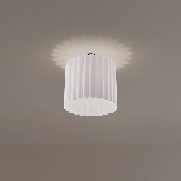 Lampa sufitowa Aria Duolla, możliwość ściemniania, biały / opal, salon / jadalnia, tkanina / materiał / jedwab