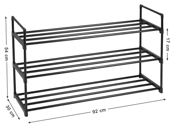 Czarna szafka na buty VARIO 92x55 cm