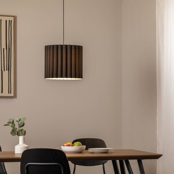 Lampa wisząca Aria Duolla, możliwość ściemniania, czarny, salon / jadalnia, tkanina / materiał / jedwab
