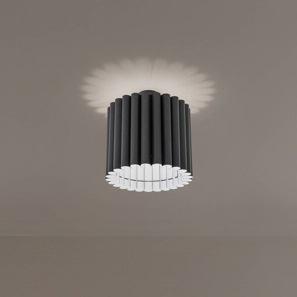 Lampa sufitowa Aria Duolla, możliwość ściemniania, czarny, salon / jadalnia, tkanina / materiał / jedwab