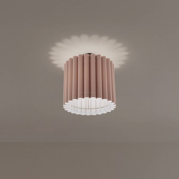 Lampa sufitowa Aria Duolla, możliwość ściemniania, brązowy / rdzawy, salon / jadalnia, tkanina / materiał / jedwab