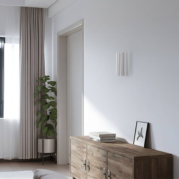 Kinkiet Aria Duolla, możliwość ściemniania, biały / opal, salon / jadalnia, tkanina / materiał / jedwab