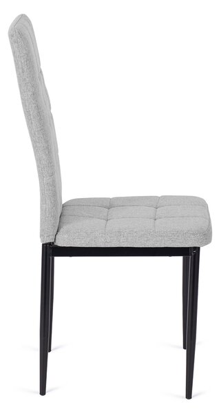 Zestaw Stół Prostokątny Rozkładany CLARK 120-160 cm Dąb Artisan/Czarny i 4 Krzesła Tapicerowane TEX Szare