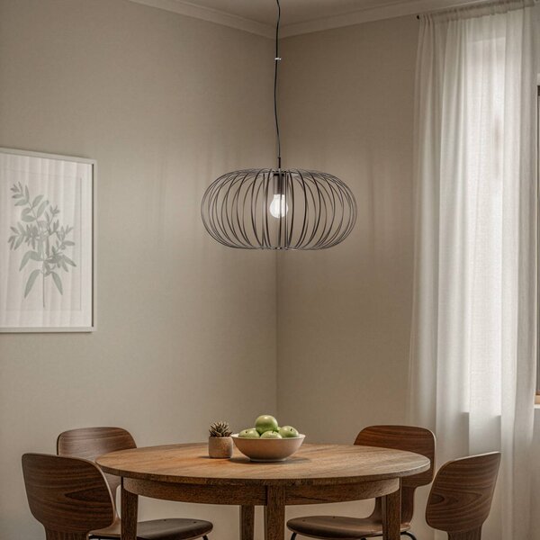 Lampa wisząca Globe Domiluce, możliwość ściemniania, brązowy / rdzawy, salon / jadalnia, metal