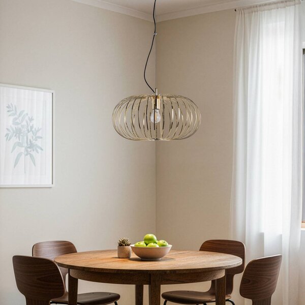 Lampa wisząca Globe Domiluce, możliwość ściemniania, mosiężny / złoty, salon / jadalnia, metal