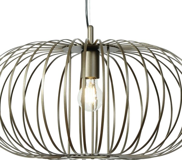 Lampa wisząca Globe Domiluce, możliwość ściemniania, brązowy / rdzawy, salon / jadalnia, metal