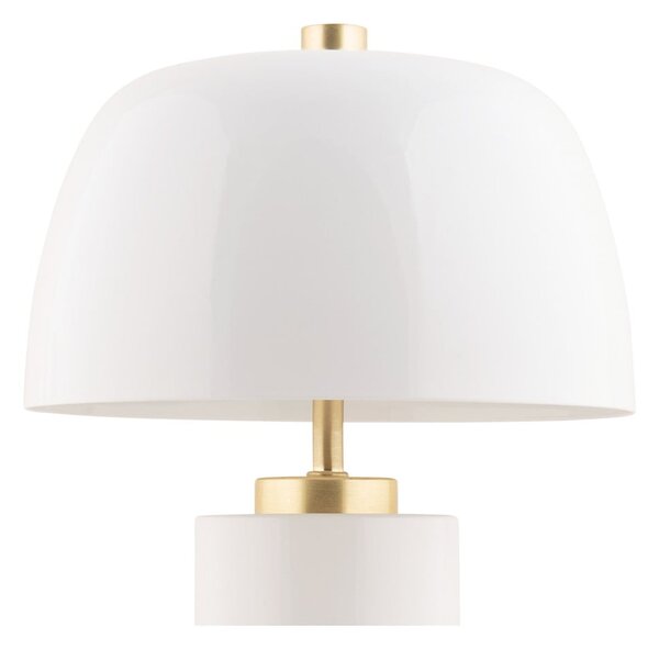 Biała lampa stołowa LED ze ściemniaczem i metalowym kloszem (wysokość 30 cm) Freya – Leitmotiv