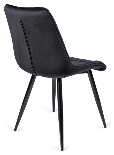 Zestaw Stół Prostokątny Rozkładany CLARK 120-160 cm Dąb Artisan/Czarny i 4 Krzesła Tapicerowane RIO Czarne Welurowe