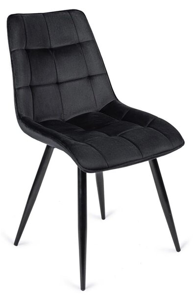 Zestaw Stół Prostokątny Rozkładany CLARK 120-160 cm Dąb Artisan/Czarny i 4 Krzesła Tapicerowane RIO Czarne Welurowe