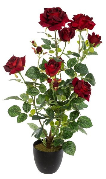 Sztuczne kwiaty doniczkowe KRZEW RÓŻY, 74 cm