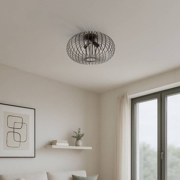Lampa sufitowa Globe Domiluce, możliwość ściemniania, brązowy / rdzawy, salon / jadalnia, metal