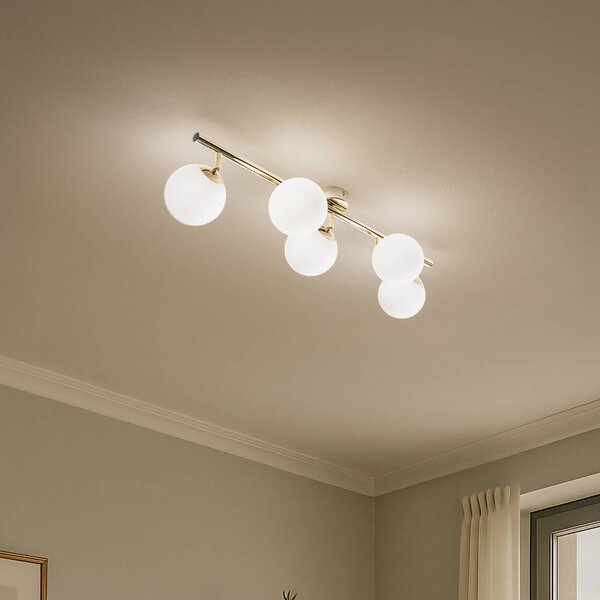 Lampa sufitowa Drum Domiluce, możliwość ściemniania, mosiężny / złoty, salon / jadalnia, metal