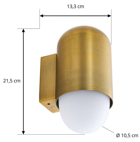 Kinkiet zewnętrzny Pilva Lindby, możliwość ściemniania, brązowy / mosiężny, aluminium, nowoczesny