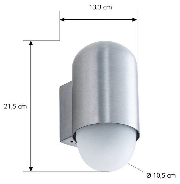 Kinkiet zewnętrzny Pilva Lindby, możliwość ściemniania, aluminiowy / szary / cynkowy, aluminium, nowoczesny
