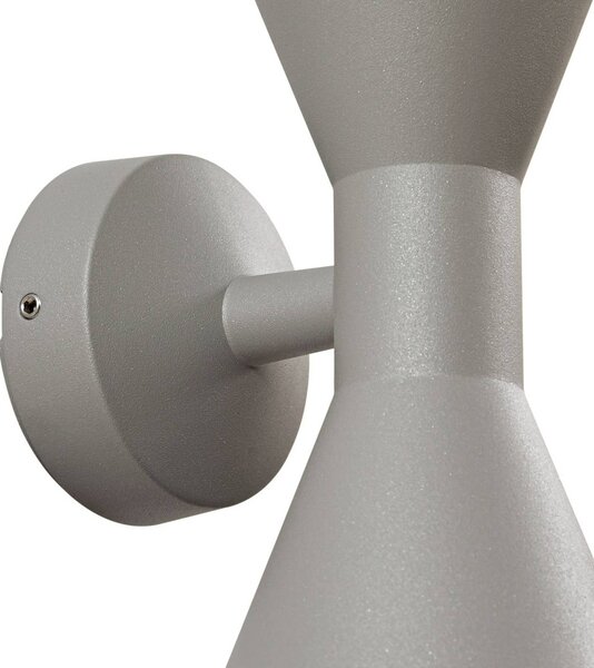 Kinkiet zewnętrzny Xalor Lucande, możliwość ściemniania, aluminiowy / szary / cynkowy, aluminium, nowoczesny