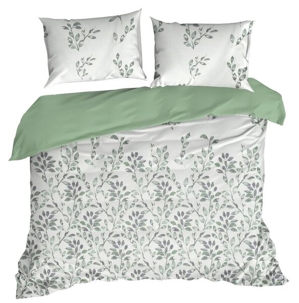 Pościel EUROFIRANY Design 91 Clarissa 220 x 200 cm Biało-zielony