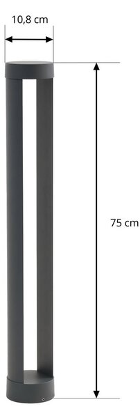Słupek oświetleniowy LED Soriq Lindby, czarny, aluminium, nowoczesny