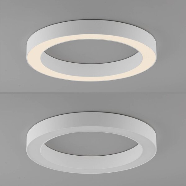 PURE Lampa sufitowa LED Lines, możliwość ściemniania, biały / opal, salon / jadalnia, aluminium, nowoczesny
