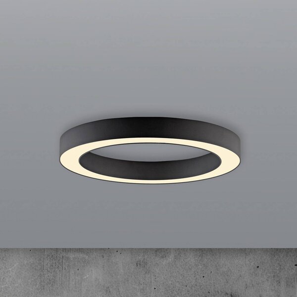 PURE Lampa sufitowa LED Lines, możliwość ściemniania, czarny, salon / jadalnia, aluminium, nowoczesny